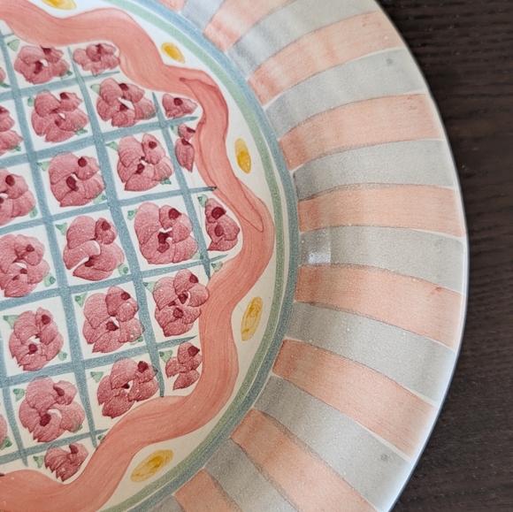 Vintage Mackenzie Childs Dinner Plate Rose Cottage - Picture 3 of 10